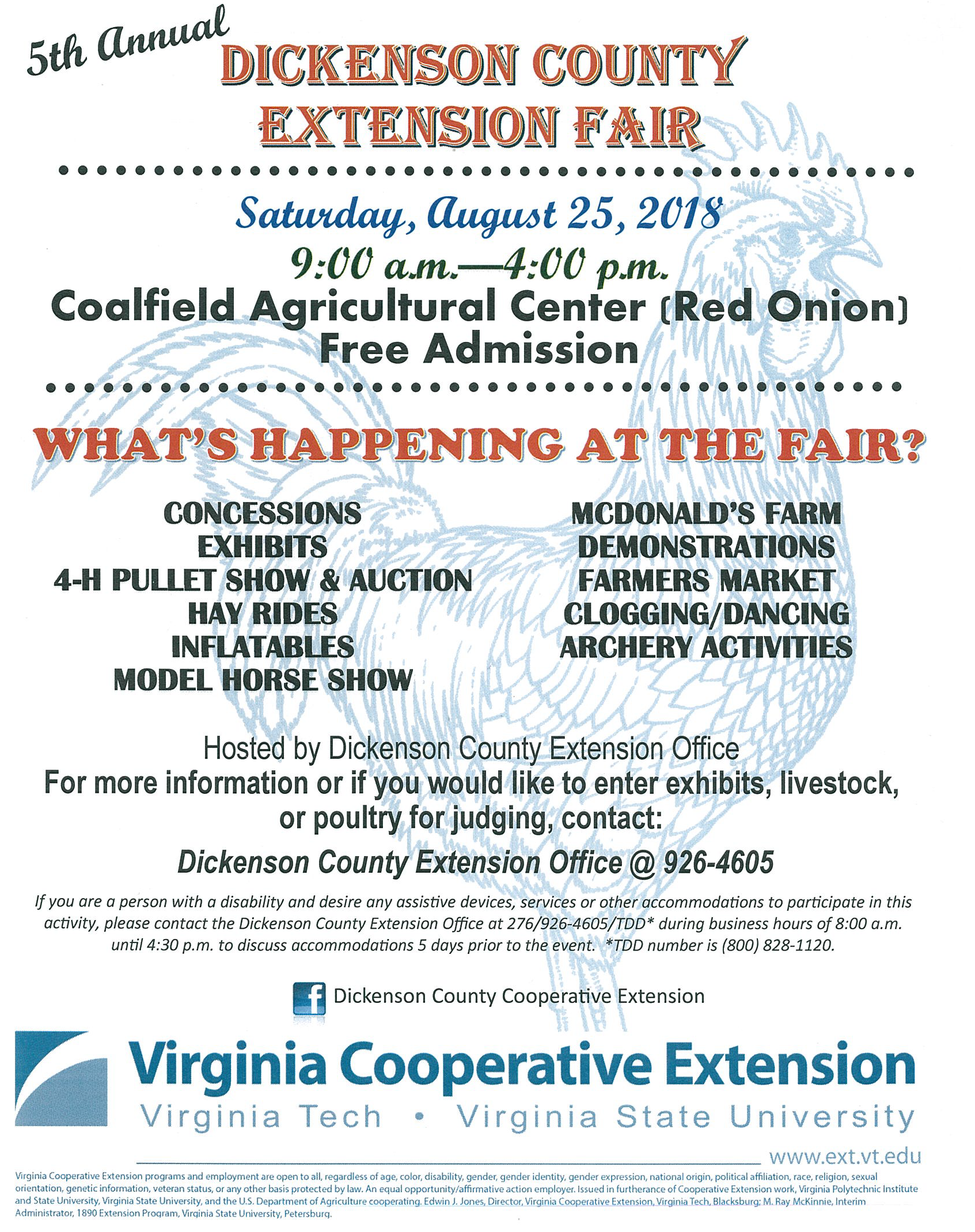 2018 Dickenson County Extension Fair (Image) 2018 Dickenson County Extension Fair Flyer